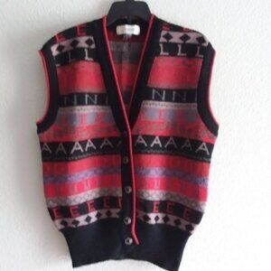 Camela Women’s wool print button up vest